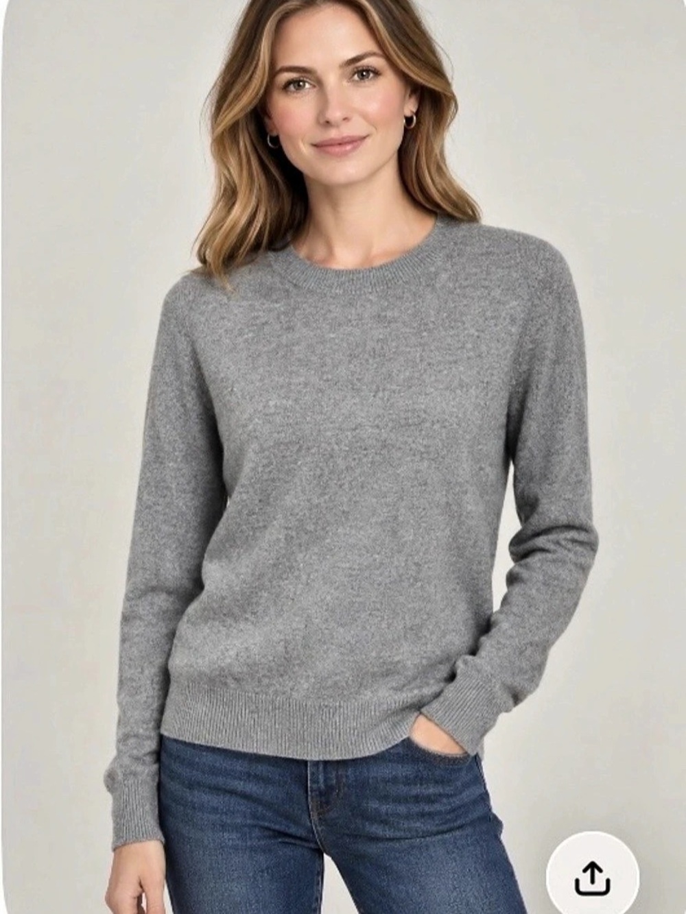 J.Crew Classic Fit Cashmere Sweater Cashmere Crewneck in Gray NWT